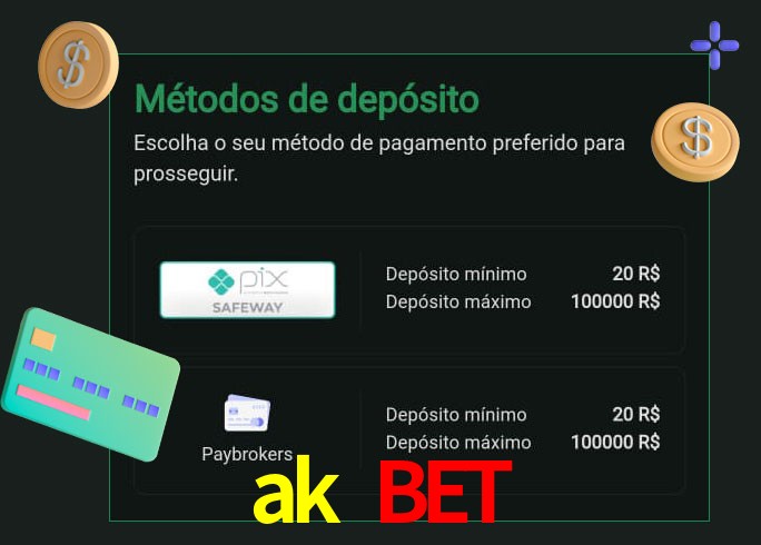 O cassino ak bet oferece uma grande variedade de métodos de pagamento